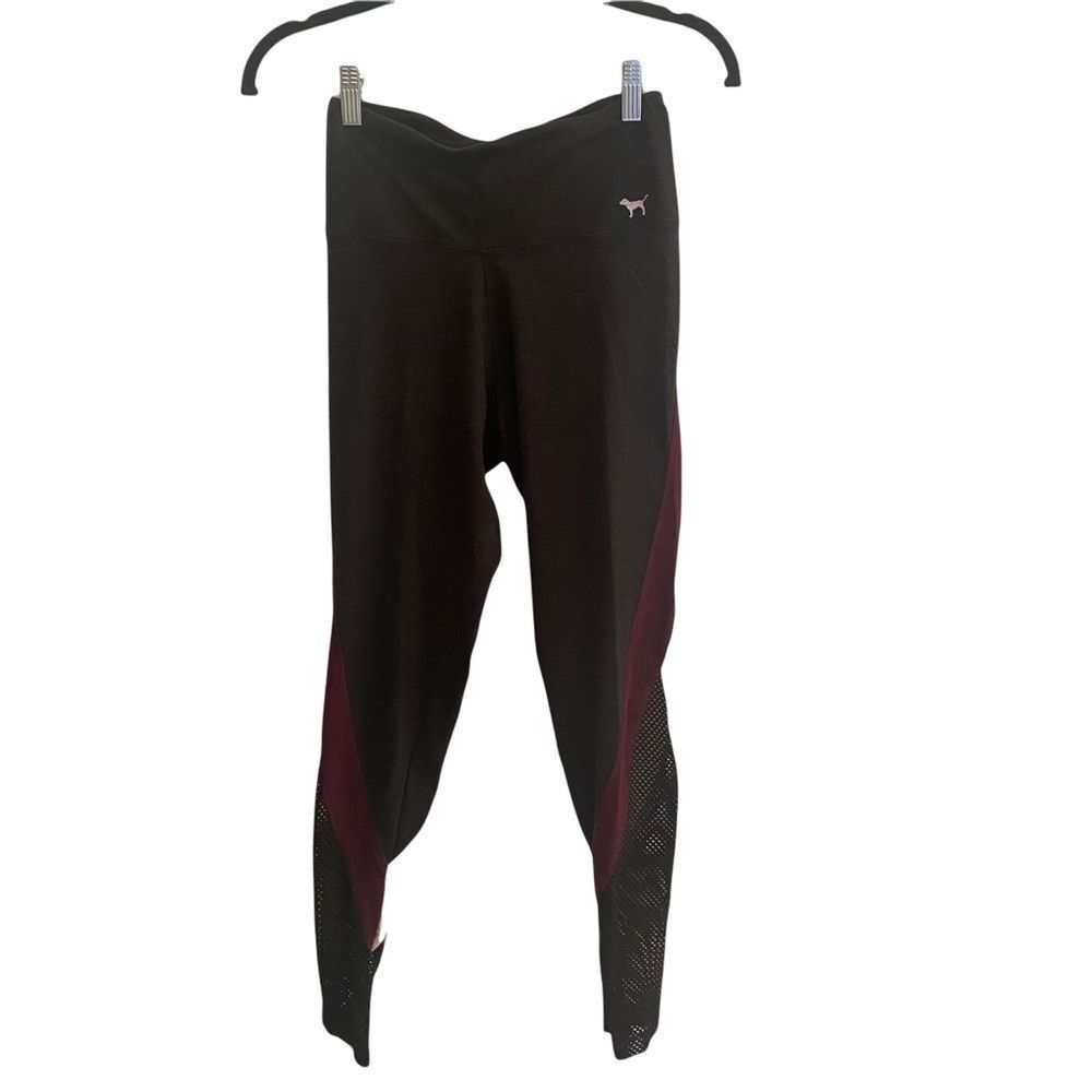 Pink Victoria Secret Black/Maroon/White Leggings‎ Sz S